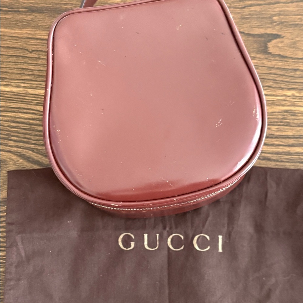 Gucci Vintage Burgundy Leather HandBag/Cosmetic Case w/ Dust Bag and COA - Picture 3 of 10